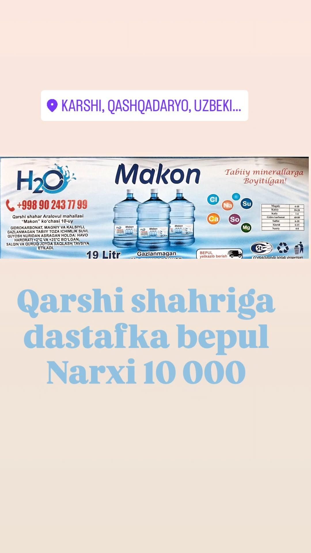 Juda Toza suv sifatiga 200% garantiya