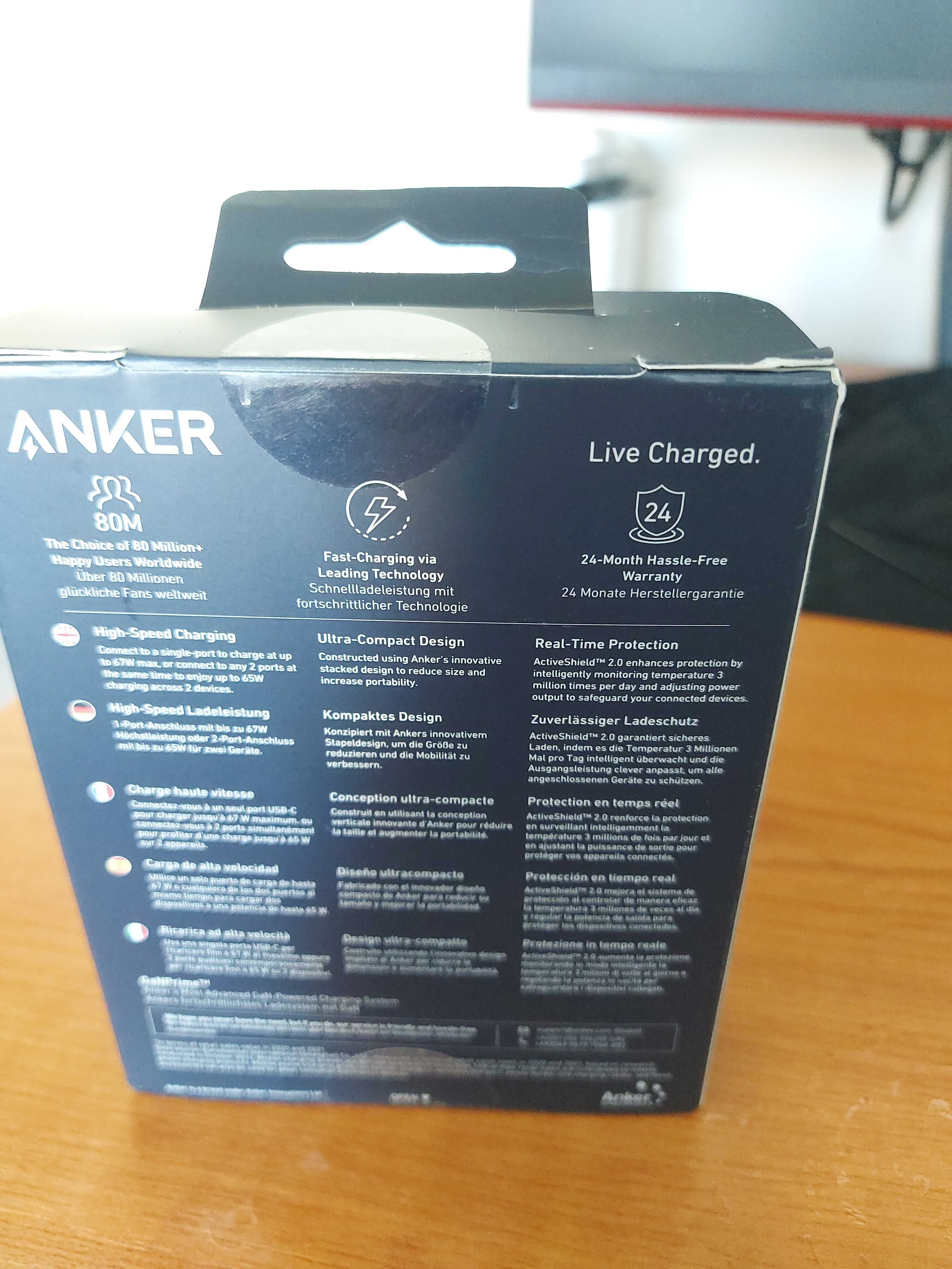 [Ново] Anker Prime 67W GaN Charger (3 порта) + 100W C/C кабел ПОДАРЪК