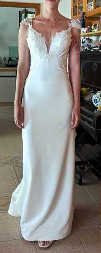 Булчинска рокля русалка гол гръб размер 38 (М)