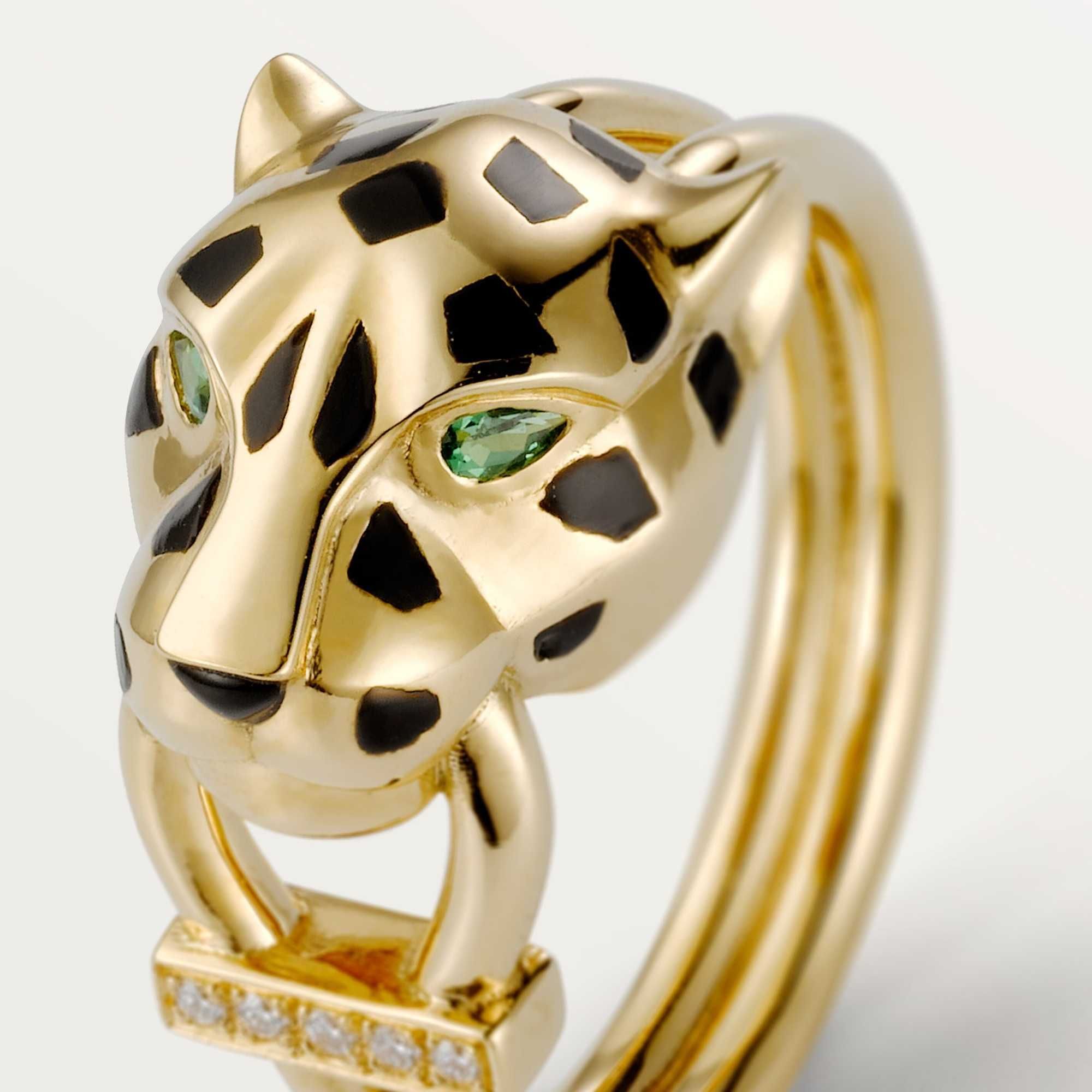 CARTIER Panthere de Cartier Gold Black 5 Diamonds Пръстен