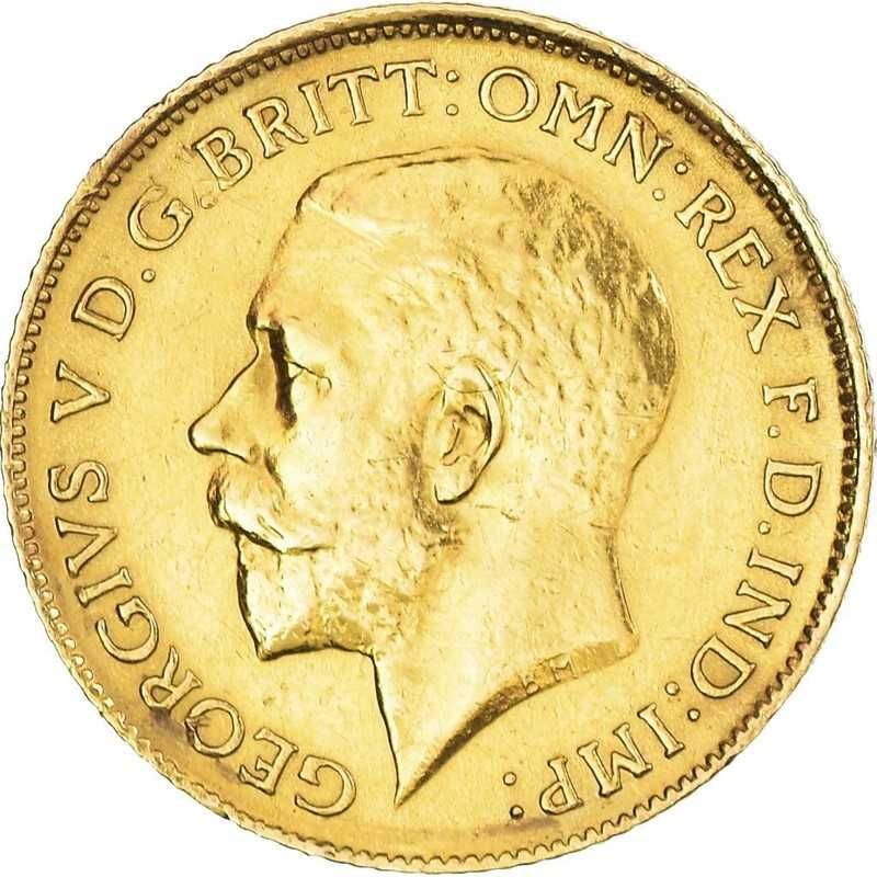 Moneda istorica din Aur - 1\2 sovereign George V 3.99 g