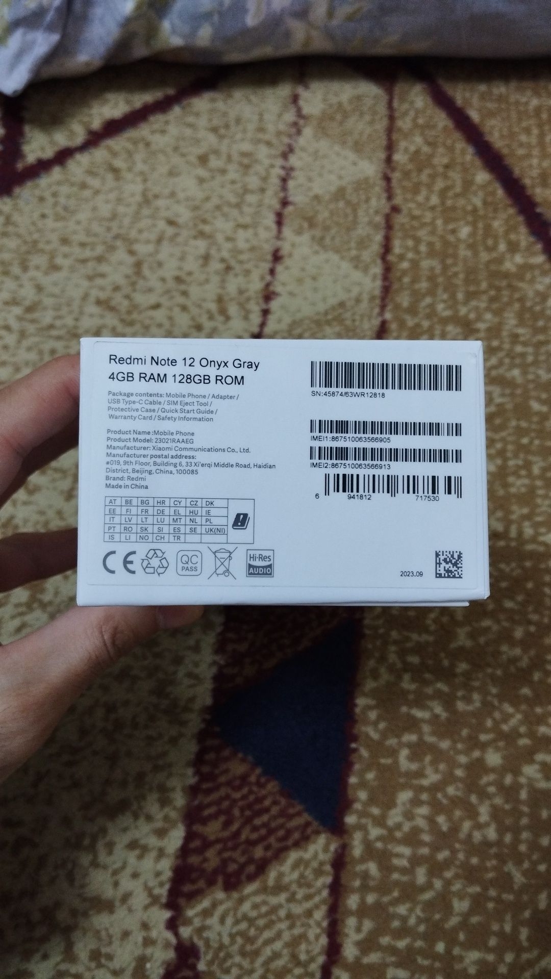 Redmi not 12 6/128g