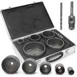 Set carote 6 piese cu vidie pentru beton 40-120mm cu adaptor SDS+