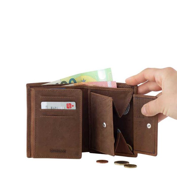 Винтидж портфейл, естествена кожа, RFID с TUV, Friedrich 23 Germany