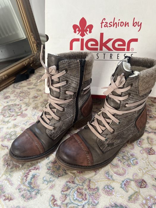 Ghete Rieker dama 37 imblanite cu blana de oaie