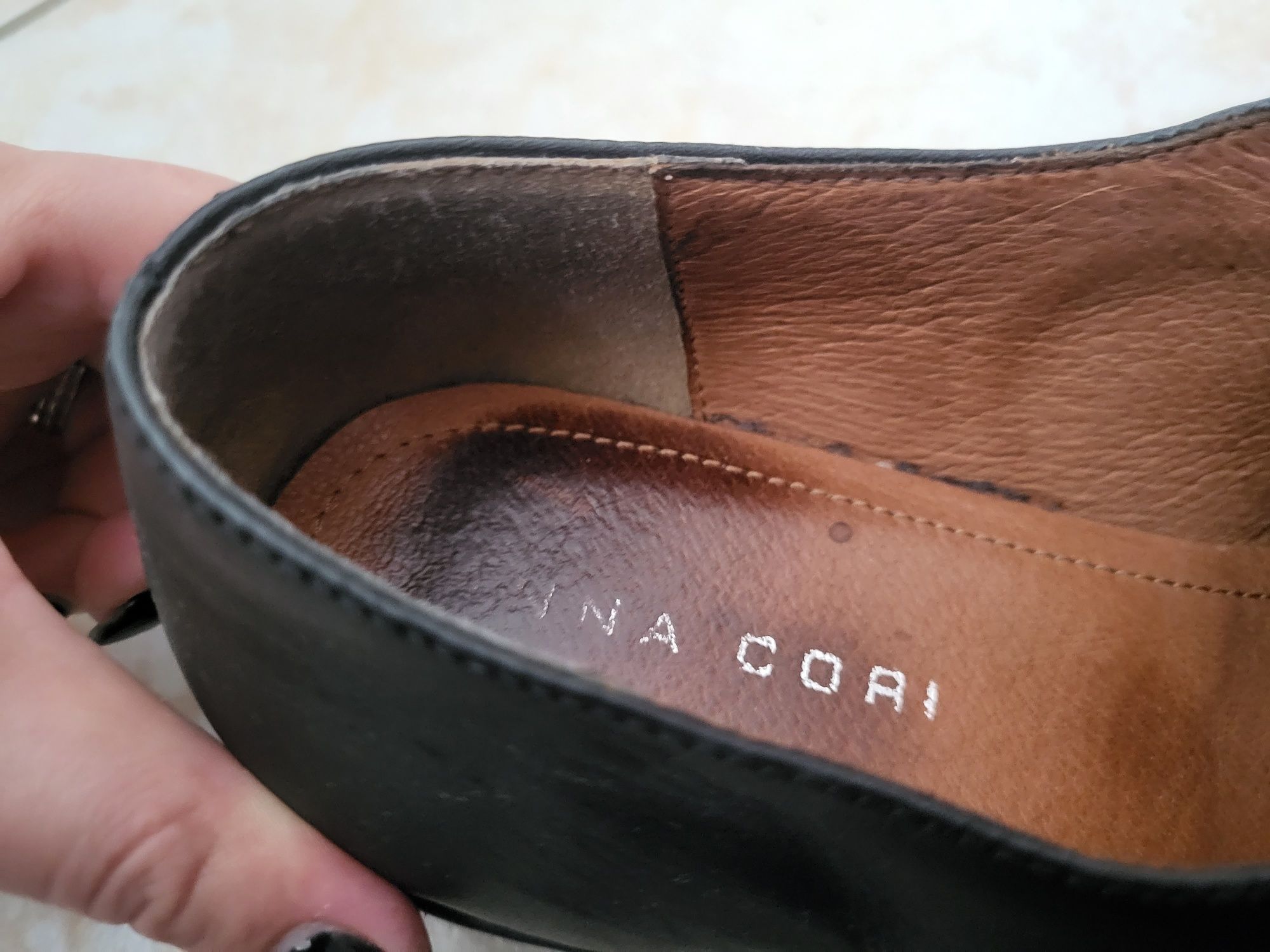 Papuci piele Anna Cori casual 38