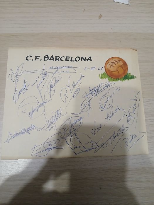 Semnături jucatori Barcelona 1961