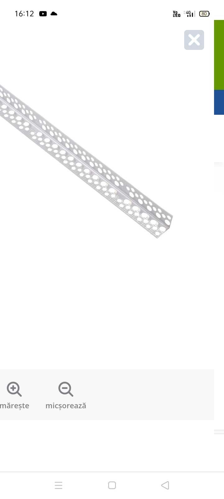 Profile de colt coltare aluminiu dimensiune 3×3cm 3m lungime