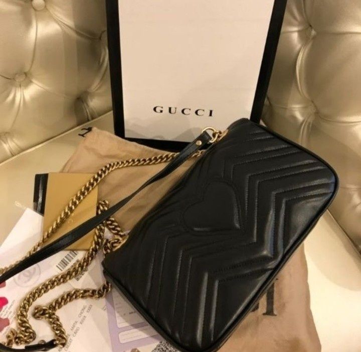 Set Gucci Marmont(geanta+curea),logo metalic,saculet, etichetă
