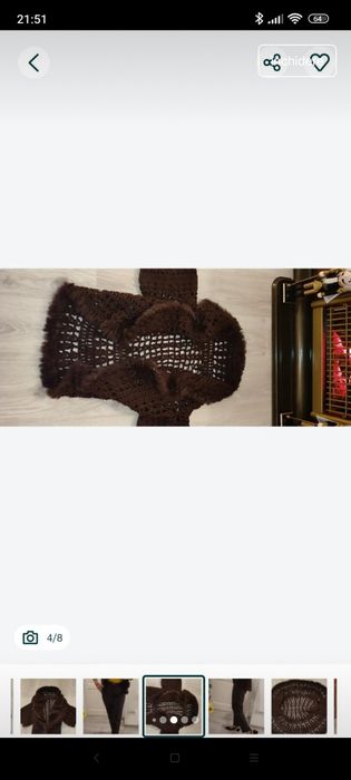 Bolero maro, forma circulară, cu blăniță, model unic, maneci trei sf