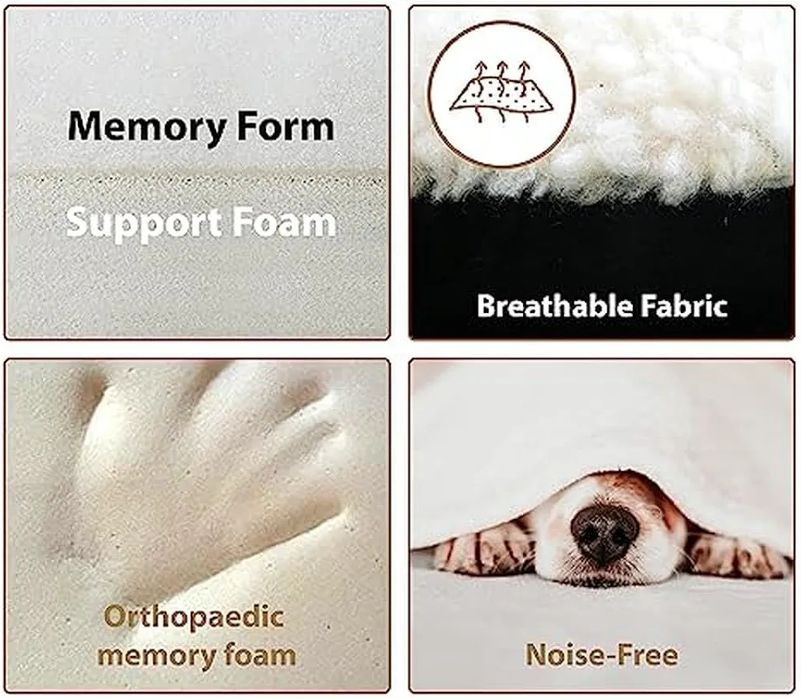 Легло за кучета Ellie-Bo от мемори пяна, средно голямо, М размер 76 см