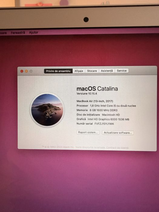 Macbook air 13 model 2017 achizitionat in 2020