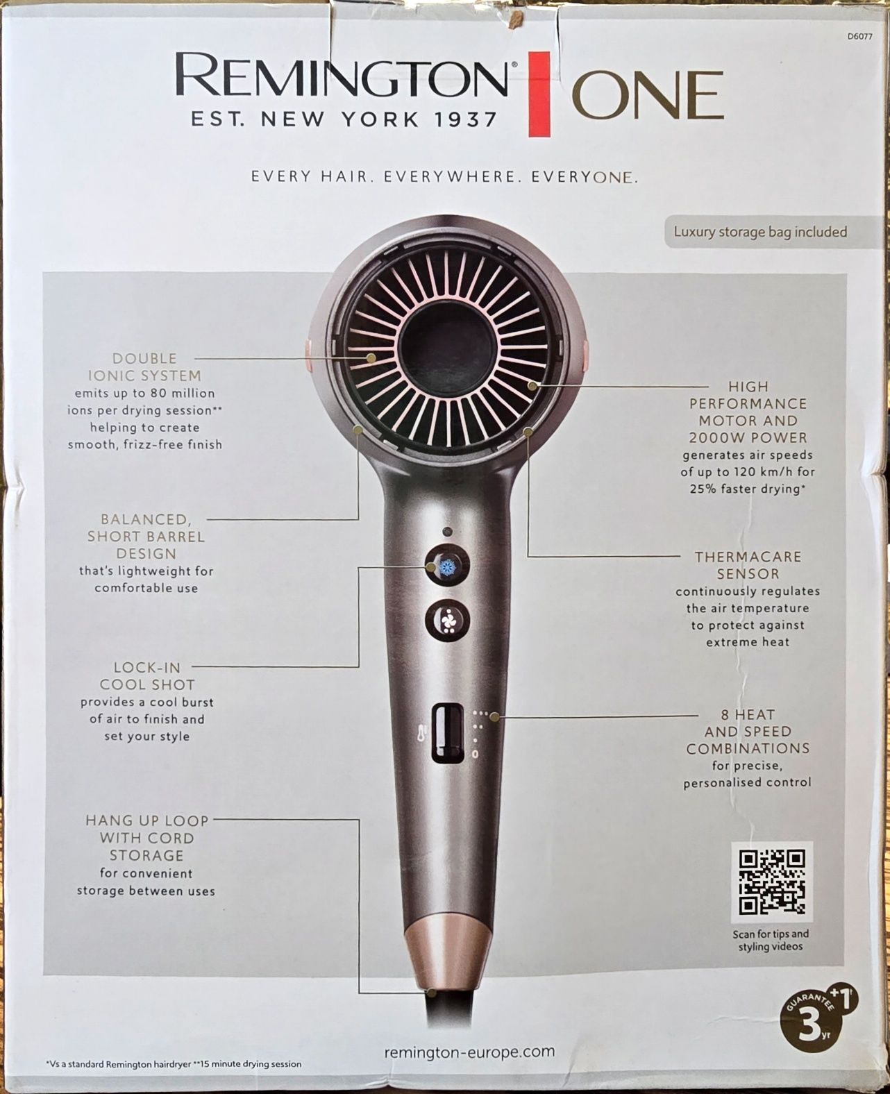 Uscator par feon Remington ONE D6077 2000w