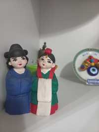Декоративные фигурки, статуэтка. Сувенир из Кореи. Мальчик с девочкой.