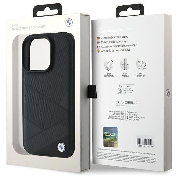 Bmw bmhcp16x23rcgpk iphone 16 pro max 6.9" black hardcase sign leather