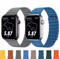 Curea Ceas Apple Watch Imitatie Piele Lether Type Husa Folie