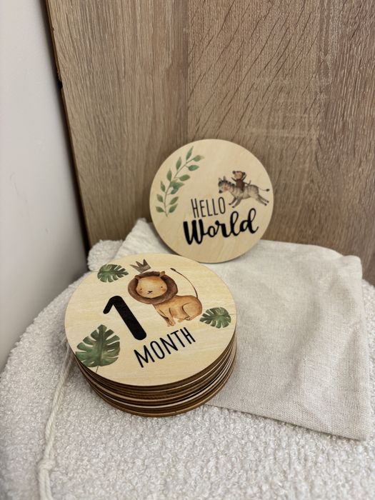 Дървени карти за месечинки! За бебе