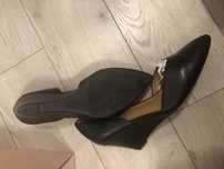 Pantofi piele, negri, marime 39, talpa ortopedica