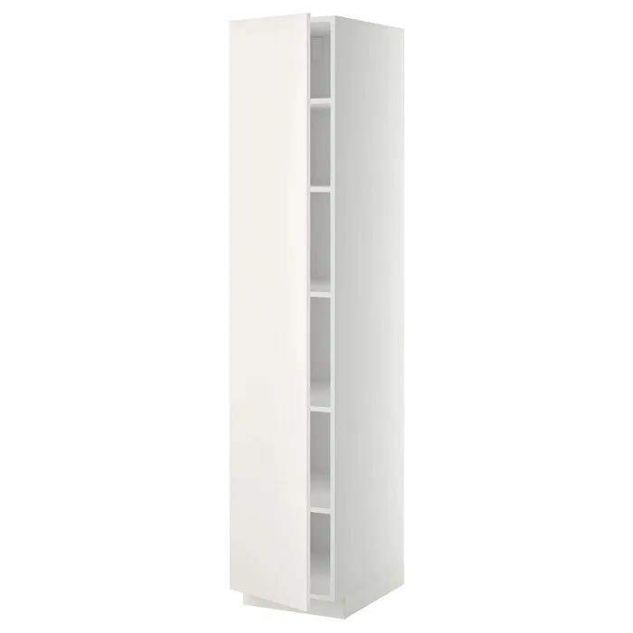 Высокий шкаф с полками IKEA METOD 40x60x200 cm и ножками