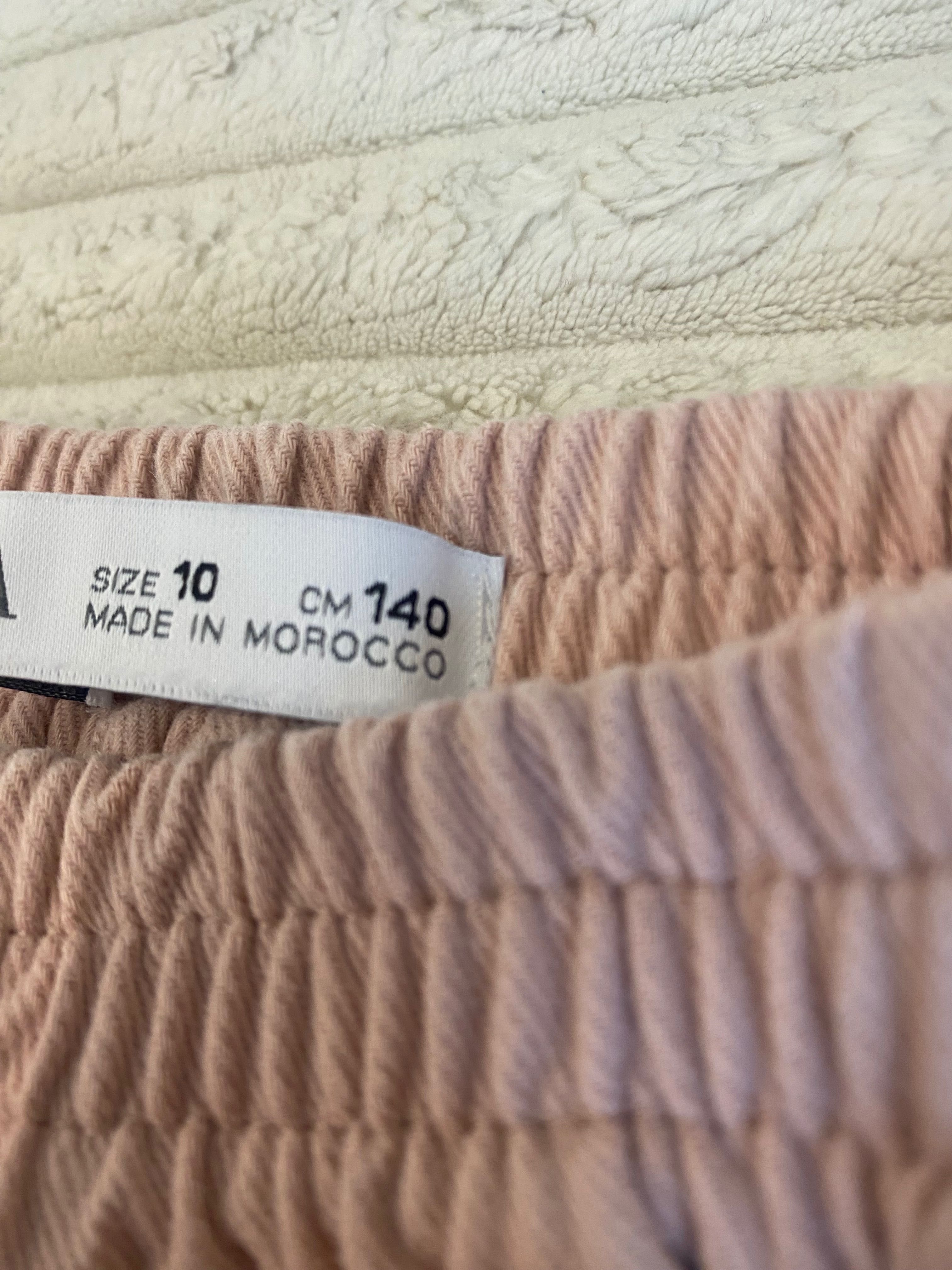 Стилен розов панталон от памук за момиче ZARA