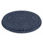 Capac de canalizare pentru grădină 730 mm, negru