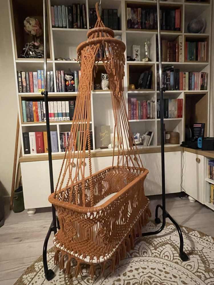 Leagăn bebeluș macramé, handmade, stil boho chic