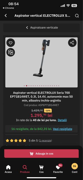 Aspirator vertical ELECTOLUX SERIEA 700