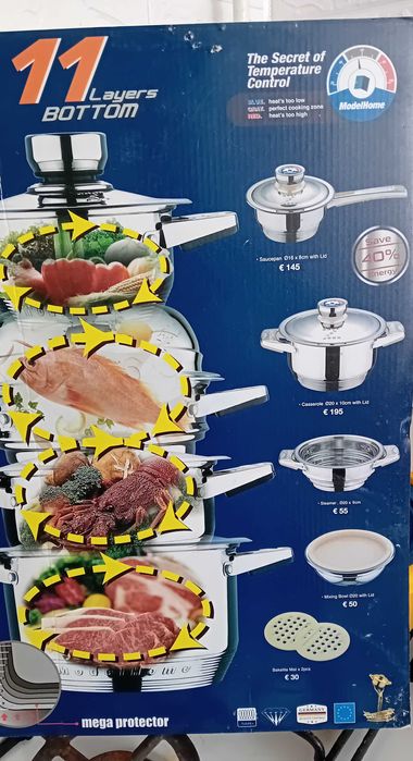 Ofertă  -28 % preț.Set de vase 16 buc.deosebit:11 straturi protectie.