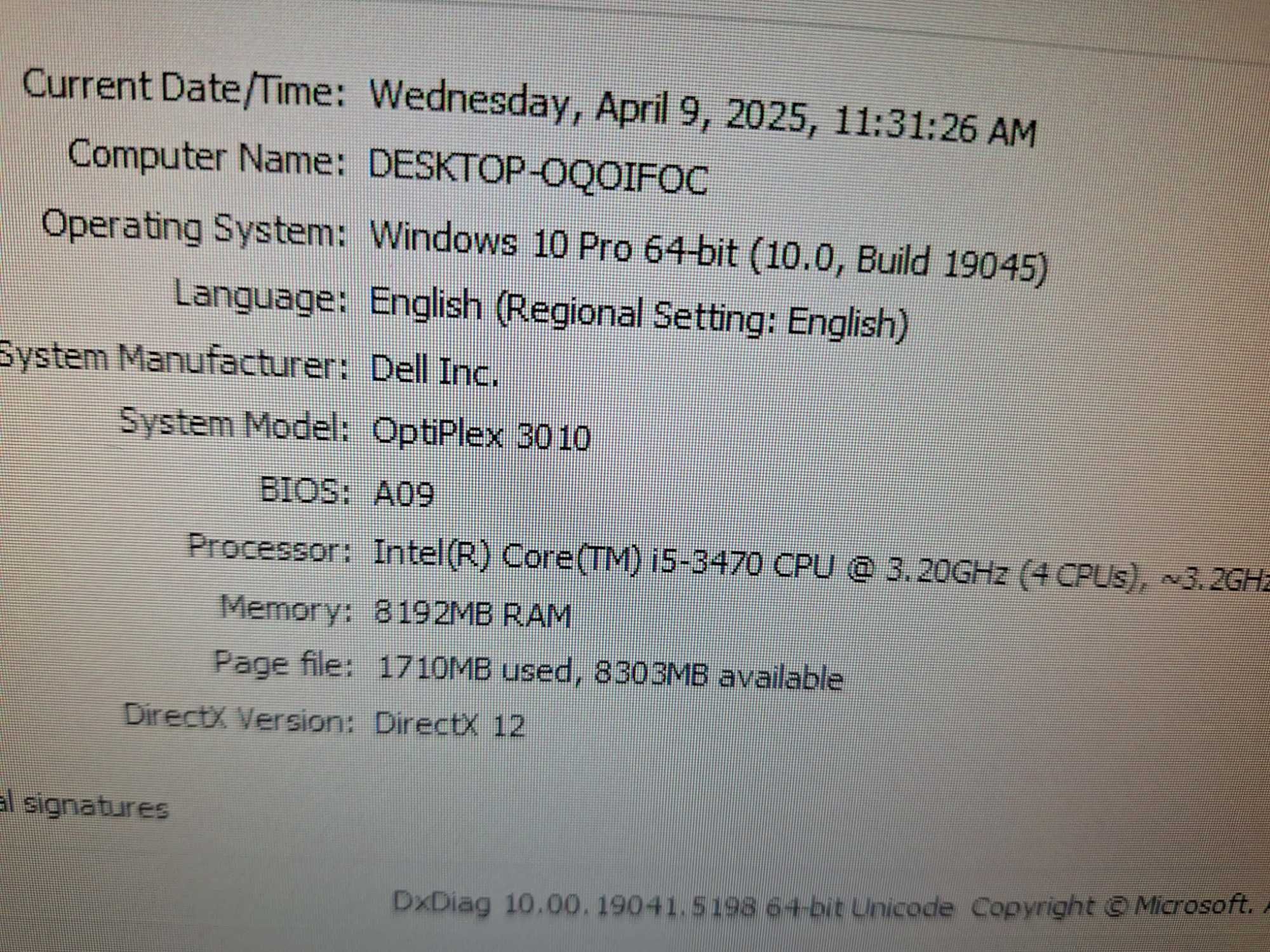 PC Dell Optiplex 3010 SFF, Intel i5-3470 4C, 8 GB, SSD, Windows 10 pro