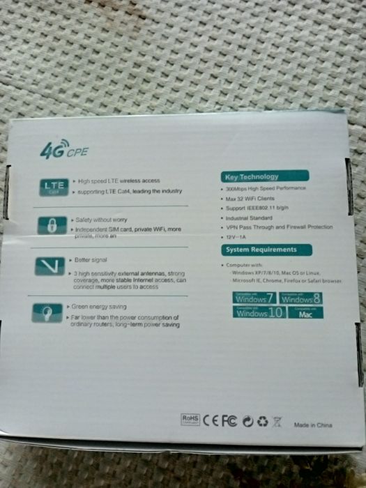 WiFi 4lte роутер, любые sim карты работают