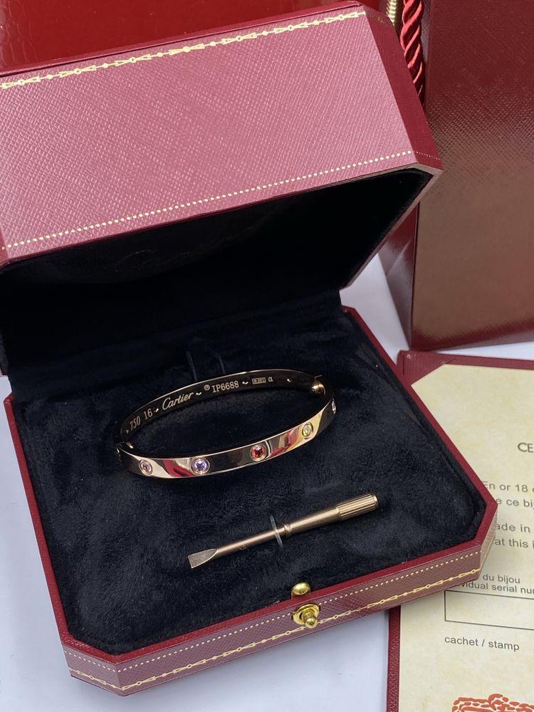 Brățară Cartier Love - unisex - 10 Diamonds 16 Rose Gold 750 Full Box