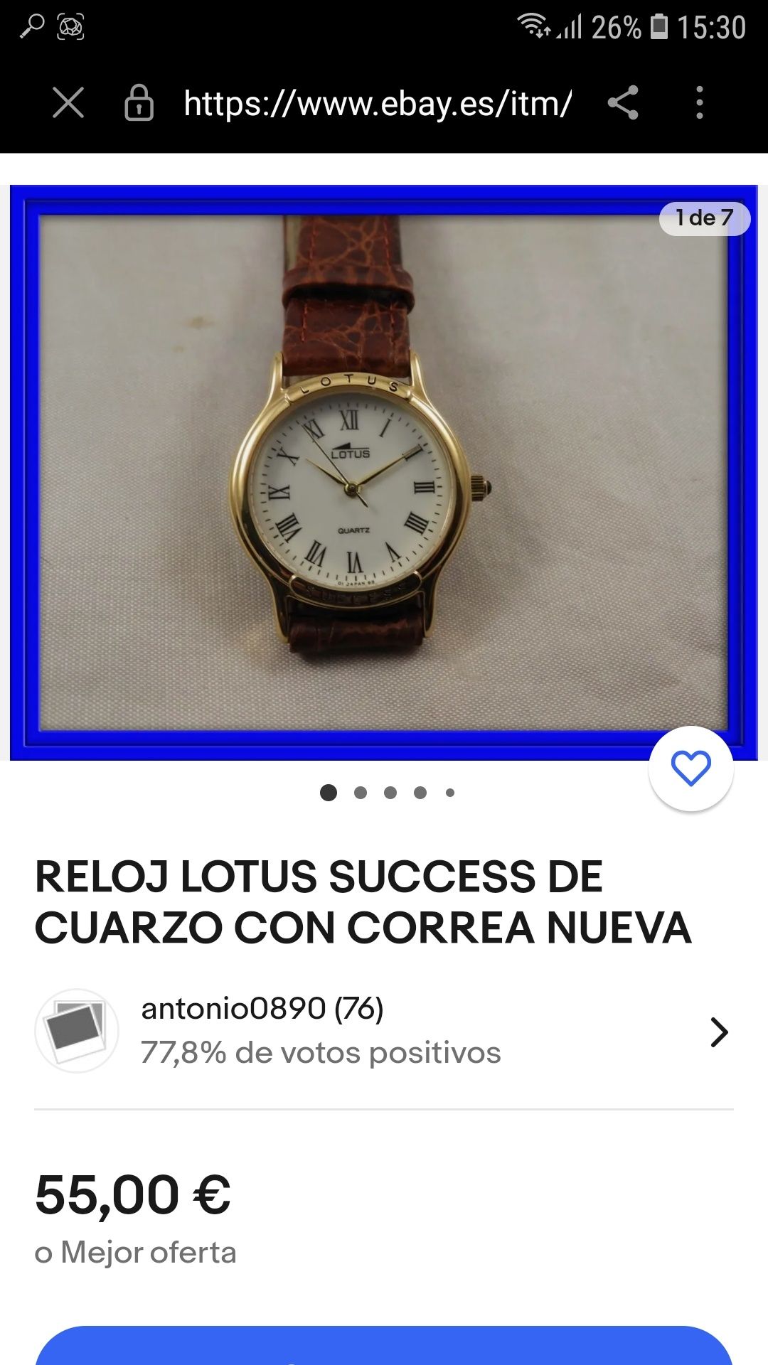Superb ceas de dama placat aur Lotus 7766 30m