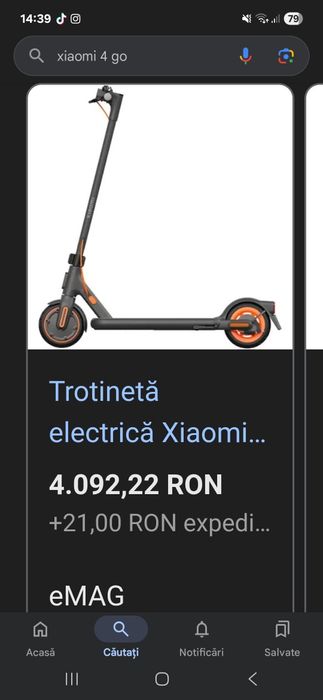 Vând trotineta electrica xiaomi go 4  ,20km/h