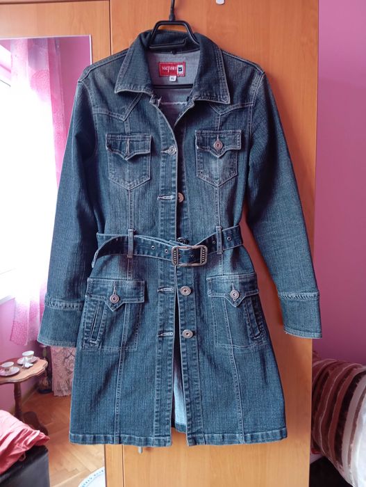 Дамско дънково манто