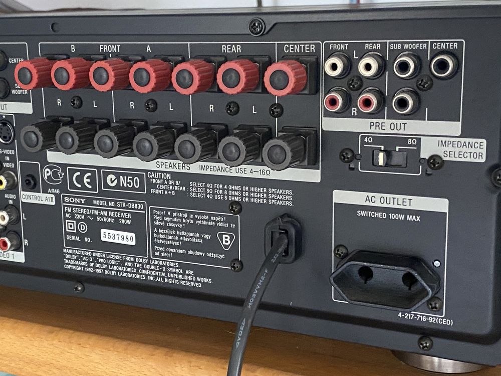 Amplificator receiver Sony STR-DB 830 nu denon technics pioneer jvc