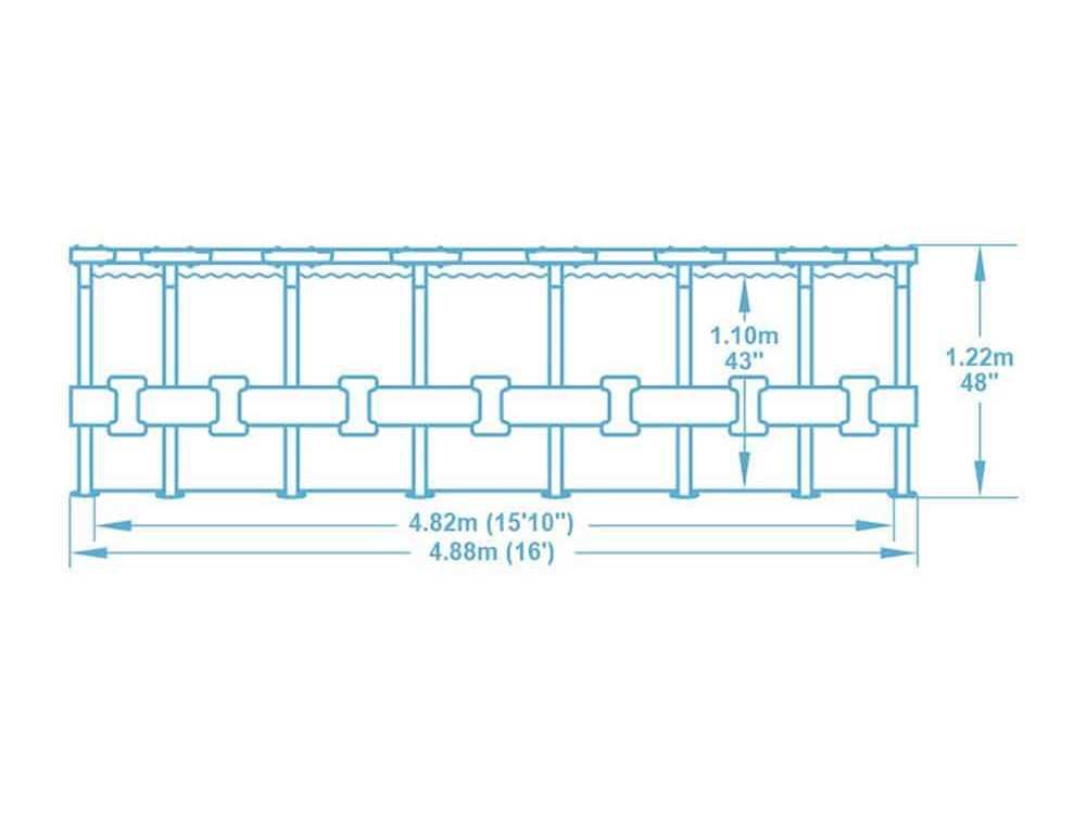 Басейн с конструкция, ратан, 488x122см, Bestway 56725, с аксесоари