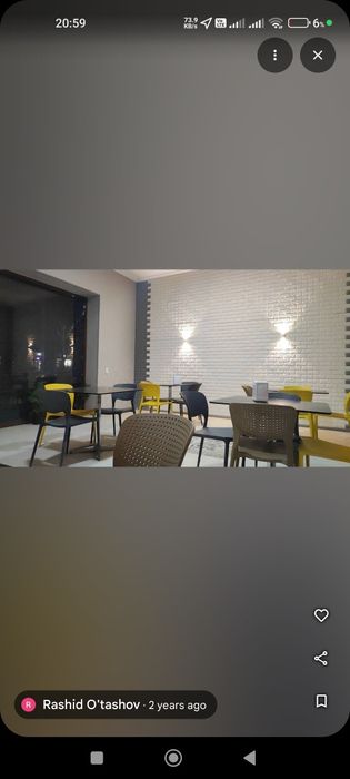 Restoran cafe fast food uchun stol stul komplekt 6/24