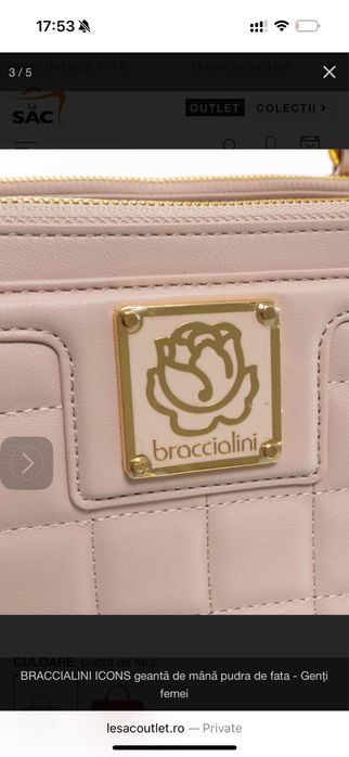 Geanta bracialini nude piele
