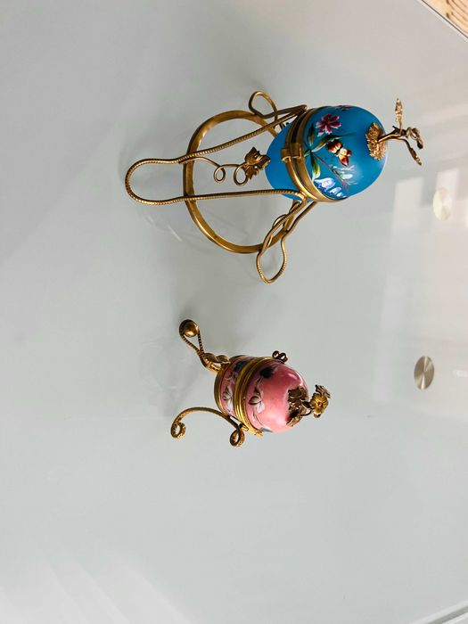 Шкатулка Яйцо в бронзовой оплетке 19 в