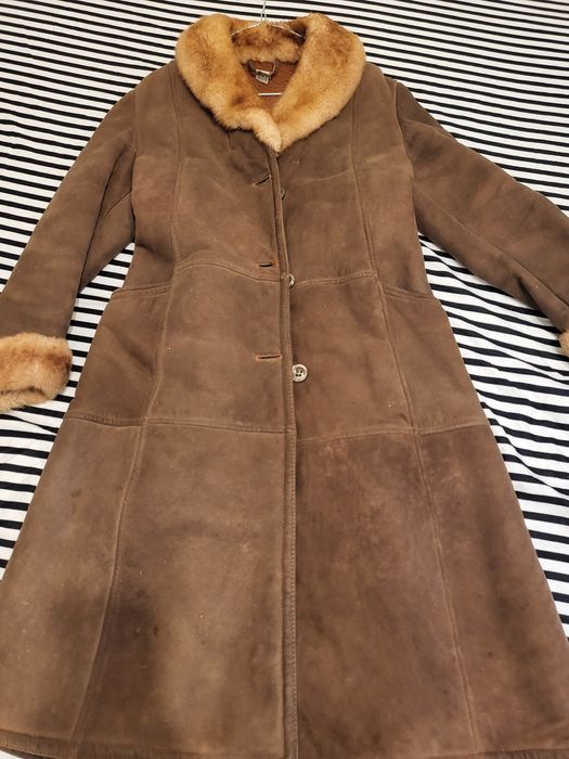 Palton vintage din blana și piele de oaie