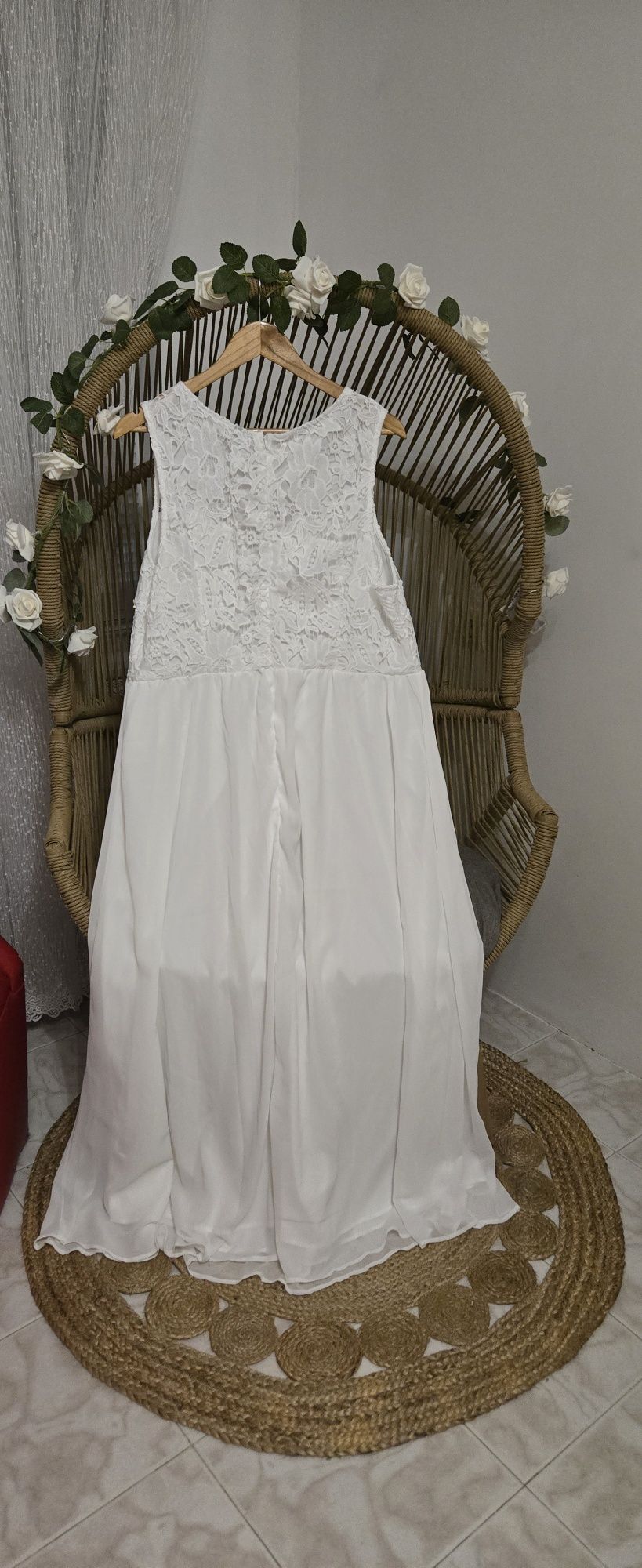 Лятна бяла рокля с дантела 2хл 2xl 48 EU