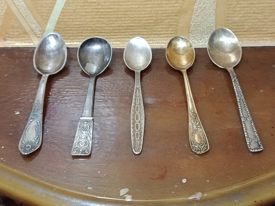 Советские мельхиоровые чайные ложки СССР