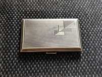 Tabachera argint 935, design geometric modernist, marcat KH