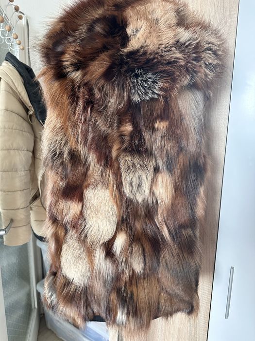 Кожени палта естествен косъм лисица и заек !!! Елек лисица