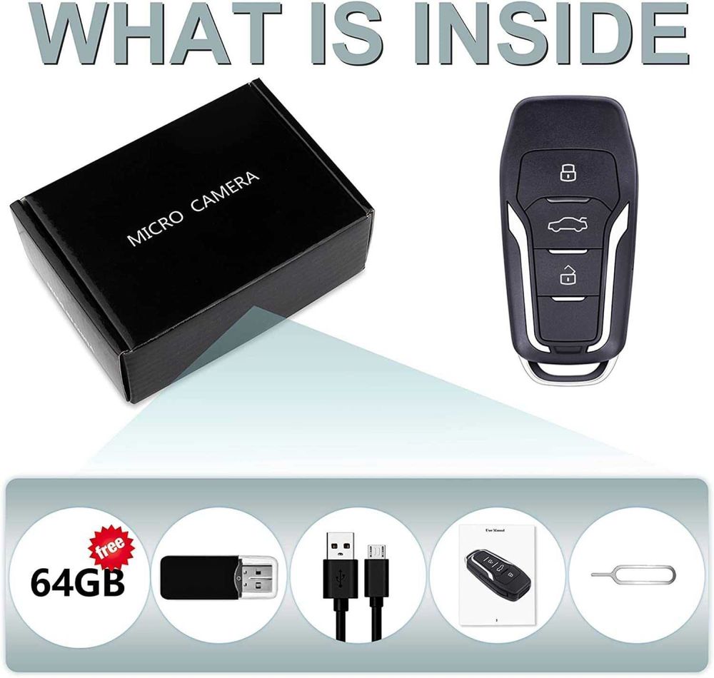 Ключ за кола с шпионска камера +64 gb