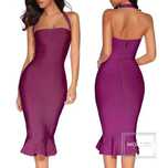 Soraya dress plum velvet color Moi Moi Paris