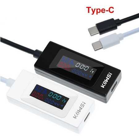 Tester digital USB Type C Voltmetru Ampermetru 4-30V 6.5A KWS-065C