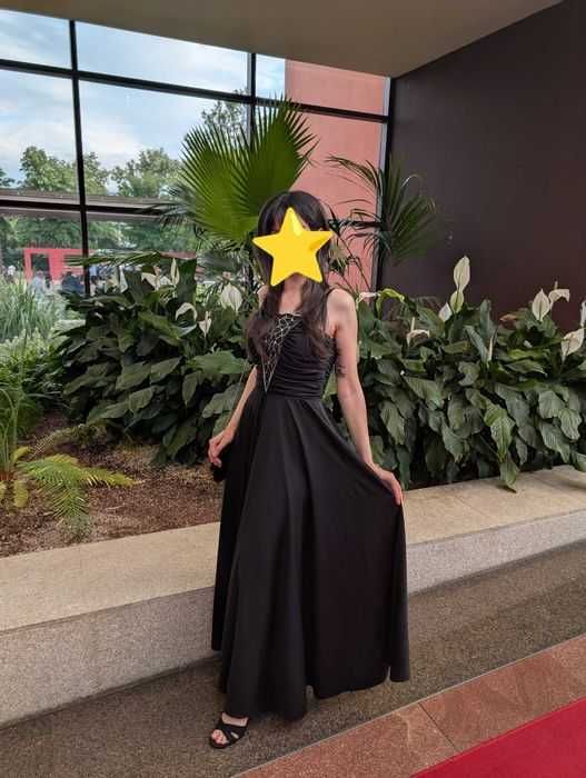 Официална дълга черна рокля