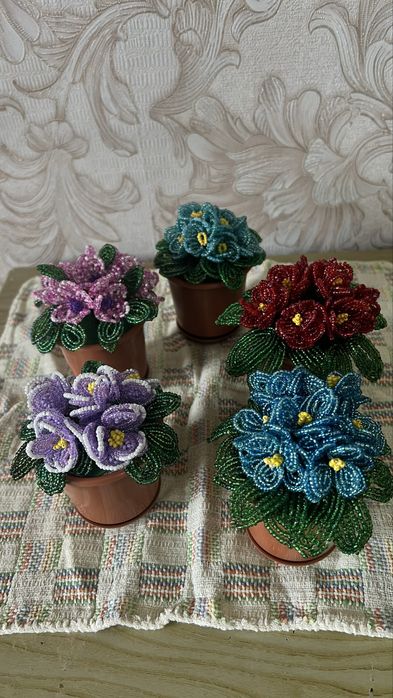Цветы из бисера ручная работа