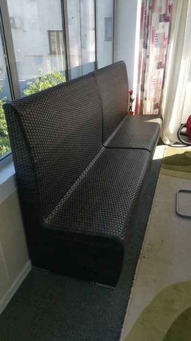 banca gradina terasa ratan sintetic impletit